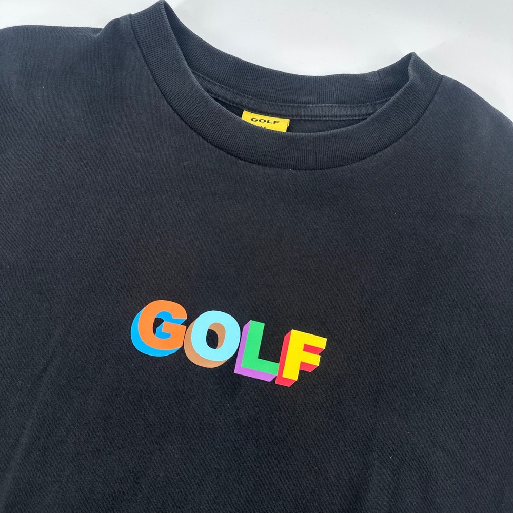 Golf Wang Shirt 3D Logo Spell Out Mens Medium Black Short Sleeve Graphic Tee - Picture 1 of 8